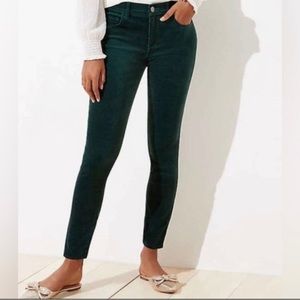LOFT Emerald Green Velvet Skinny Pants Women’s 00.